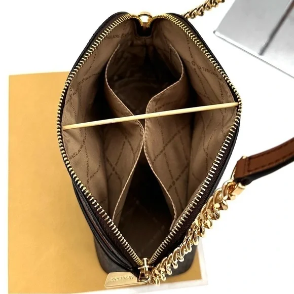 Michael Kors JST Medium Dome Crossbody & Large Trifold Wallet Brown (NWT) - Picture 9 of 13